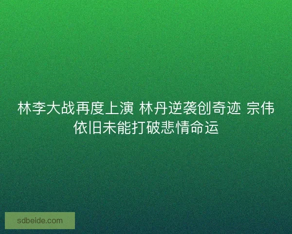 林李大战再度上演 林丹逆袭创奇迹 宗伟依旧未能打破悲情命运